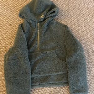 Lululemon Scuba Oversized Half Zip Fleece Hoodie In Smoked Spruce XXS/XS